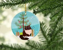 Load image into Gallery viewer, Himalayan Cat Merry Christmas Tree Ornament - Round Ceramic Ornament – Artist-Designed Keepsake Decoration BB4421CO1