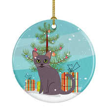 Load image into Gallery viewer, Korat Cat Merry Christmas Tree Ornament - Round Ceramic Ornament – Artist-Designed Keepsake Decoration BB4422CO1