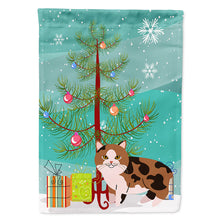 Load image into Gallery viewer, Manx Cat Merry Christmas Tree Flag Canvas House Size BB4424CHF