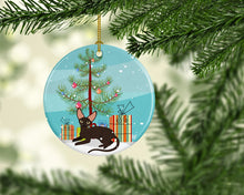 Load image into Gallery viewer, Peterbald Cat Merry Christmas Tree Ornament - Round Ceramic Ornament – Artist-Designed Keepsake Decoration BB4426CO1