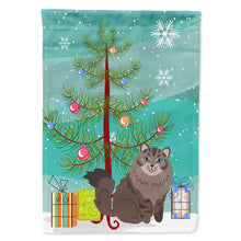 Load image into Gallery viewer, Siberian Cat Merry Christmas Tree Flag Canvas House Size BB4430CHF
