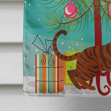 Load image into Gallery viewer, Toyger Cat Merry Christmas Tree Flag Canvas House Size BB4434CHF