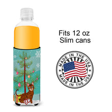 Load image into Gallery viewer, Toyger Cat Merry Christmas Tree   Hugger for slim cans BB4434MUK