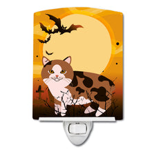 Load image into Gallery viewer, Halloween Manx Cat Ceramic Night Light BB4449CNL