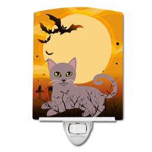 Load image into Gallery viewer, Halloween Russian Blue Cat Ceramic Night Light BB4452CNL