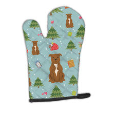 Load image into Gallery viewer, Christmas Staffordshire Bull Terrier Brown Oven Mitt BB4707OVMT