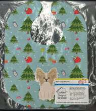 Load image into Gallery viewer, Christmas Papillon Sable White Baby Bib BB4737BIB