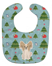 Load image into Gallery viewer, Christmas Papillon Sable White Baby Bib BB4737BIB