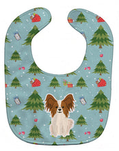 Load image into Gallery viewer, Christmas Papillon Red White Baby Bib BB4738BIB