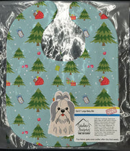 Load image into Gallery viewer, Christmas Shih Tzu Silver White Baby Bib BB4745BIB