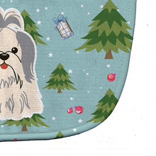 Load image into Gallery viewer, Christmas Shih Tzu Silver White Baby Bib BB4745BIB