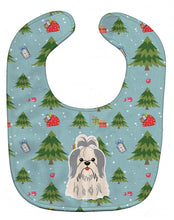 Load image into Gallery viewer, Christmas Shih Tzu Silver White Baby Bib BB4745BIB