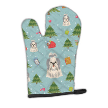 Load image into Gallery viewer, Christmas Shih Tzu Silver White Oven Mitt BB4745OVMT