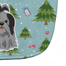 Load image into Gallery viewer, Christmas Shih Tzu Black Silver Baby Bib BB4749BIB