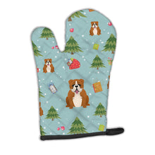Load image into Gallery viewer, Christmas English Bulldog Red White Oven Mitt BB4780OVMT