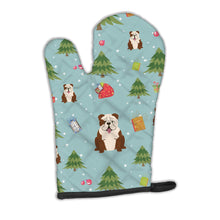 Load image into Gallery viewer, Christmas English Bulldog Brindle White Oven Mitt BB4781OVMT