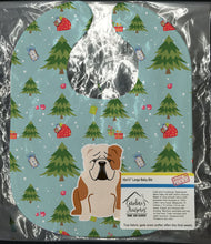 Load image into Gallery viewer, Christmas English Bulldog Fawn White Baby Bib BB4785BIB
