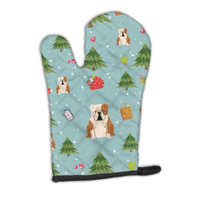 Load image into Gallery viewer, Christmas English Bulldog Fawn White Oven Mitt BB4785OVMT