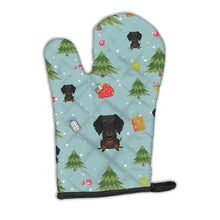 Load image into Gallery viewer, Christmas Wire Haired Dachshund Black Tan Oven Mitt BB4787OVMT