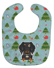 Load image into Gallery viewer, Christmas Wire Haired Dachshund Dapple Baby Bib BB4788BIB