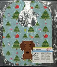 Load image into Gallery viewer, Christmas Dachshund Red Brown Baby Bib BB4790BIB