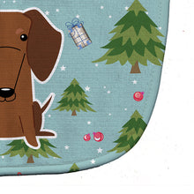 Load image into Gallery viewer, Christmas Dachshund Red Brown Baby Bib BB4790BIB