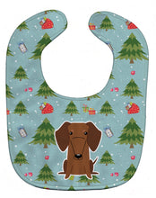 Load image into Gallery viewer, Christmas Dachshund Red Brown Baby Bib BB4790BIB