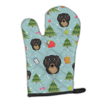 Load image into Gallery viewer, Christmas Longhair Black and Tan Dachshund Oven Mitt BB5002OVMT