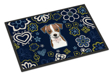 Load image into Gallery viewer, Blue Flowers Jack Russell Terrier Doormat - 24x36 Decorative Floor Mat – Indoor/Outdoor Rug with Artistic Flair BB5053JMAT