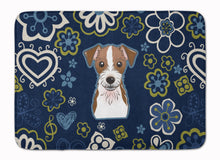 Load image into Gallery viewer, Blue Flowers Jack Russell Terrier Machine Washable Memory Foam Mat BB5053RUG