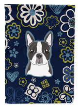 Load image into Gallery viewer, Blue Flowers Boston Terrier Garden Flag - Outdoor Decorative Yard Flag