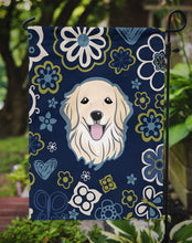Load image into Gallery viewer, Blue Flowers Golden Retriever Garden Flag - Outdoor Decorative Yard Flag