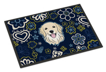 Load image into Gallery viewer, Blue Flowers Golden Retriever Doormat - 24x36 Decorative Floor Mat – Indoor/Outdoor Rug with Artistic Flair BB5056JMAT