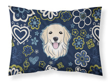 Load image into Gallery viewer, Blue Flowers Golden Retriever Fabric Standard Pillowcase – Artistic Decorative Front, White Back BB5056PILLOWCASE