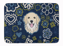 Load image into Gallery viewer, Blue Flowers Golden Retriever Machine Washable Memory Foam Mat BB5056RUG