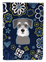 Load image into Gallery viewer, Blue Flowers Schnauzer Garden Flag - Outdoor Decorative Yard Flag BB5057GF
