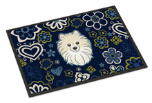 Load image into Gallery viewer, Blue Flowers Pomeranian Doormat - 24x36 Decorative Floor Mat – Indoor/Outdoor Rug with Artistic Flair BB5058JMAT