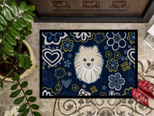 Load image into Gallery viewer, Blue Flowers Pomeranian Doormat - 18x27 Decorative Floor Mat – Indoor/Outdoor Rug with Artistic Flair BB5058MAT