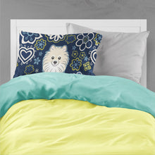 Load image into Gallery viewer, Blue Flowers Pomeranian Fabric Standard Pillowcase – Artistic Decorative Front, White Back BB5058PILLOWCASE