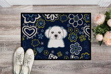 Load image into Gallery viewer, Blue Flowers Maltese Doormat - 24x36 Decorative Floor Mat – Indoor/Outdoor Rug with Artistic Flair BB5059JMAT