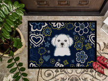 Load image into Gallery viewer, Blue Flowers Maltese Doormat - 24x36 Decorative Floor Mat – Indoor/Outdoor Rug with Artistic Flair BB5059JMAT