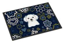 Load image into Gallery viewer, Blue Flowers Maltese Doormat - 24x36 Decorative Floor Mat – Indoor/Outdoor Rug with Artistic Flair BB5059JMAT