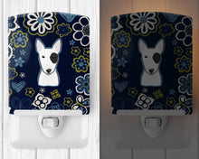 Load image into Gallery viewer, Blue Flowers Bull Terrier Ceramic Night Light BB5060CNL