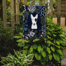 Load image into Gallery viewer, Blue Flowers Bull Terrier Garden Flag - Outdoor Decorative Yard Flag