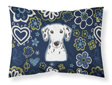 Load image into Gallery viewer, Blue Flowers Dalmatian Fabric Standard Pillowcase – Artistic Decorative Front, White Back BB5061PILLOWCASE