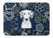 Load image into Gallery viewer, Blue Flowers Dalmatian Machine Washable Memory Foam Mat BB5061RUG