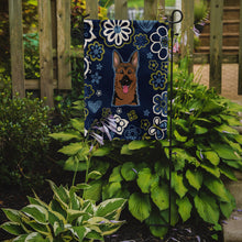 Load image into Gallery viewer, Blue Flowers German Shepherd Garden Flag - Outdoor Decorative Yard Flag BB5062GF