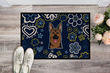 Load image into Gallery viewer, Blue Flowers German Shepherd Doormat - 24x36 Decorative Floor Mat – Indoor/Outdoor Rug with Artistic Flair BB5062JMAT