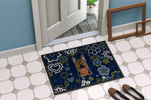 Load image into Gallery viewer, Blue Flowers German Shepherd Doormat - 24x36 Decorative Floor Mat – Indoor/Outdoor Rug with Artistic Flair BB5062JMAT