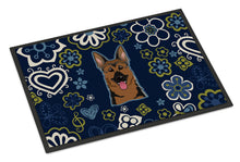 Load image into Gallery viewer, Blue Flowers German Shepherd Doormat - 24x36 Decorative Floor Mat – Indoor/Outdoor Rug with Artistic Flair BB5062JMAT